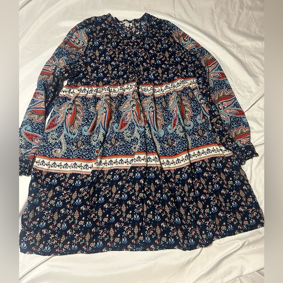 Umgee Dresses & Skirts - Umgee Size Small Long Sleeve Dress Blue Bohemian Hippie